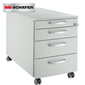 Rollcontainer 1233, 4 Schübe, runde Griffe, B 435 x T 765 x H 577 mm