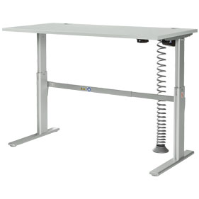 Schreibtisch Standard, C-Fuß, Rechteck, elektrisch höhenverstellbar, B 1600 mm