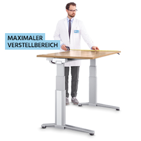 Schreibtisch PLANOVA ergoSTYLE, C-Fuß, Rechteck, zweist. elektr. höhenverstellbar, B 1200-2000 mm