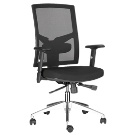 Bürostuhl HIGH NET, mit Armlehnen, höhenverstellbar, Rückenlehnenhöhe 610 mm