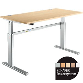 Schreibtisch Standard, einstufig elektr. höhenverstellbar, B 1200 – B 1800 x T800 x H 725-1185 mm