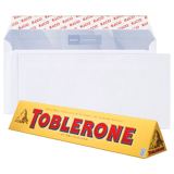 Sparset Elco Premium Briefkuverts DIN lang, mit/ohne Fenster, hochweiß, 500 Stck. + Toblerone 200 g