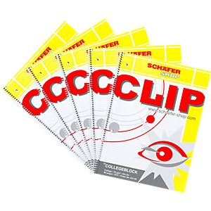 SCHÄFER SHOP Collegeblöcke CLIP, DIN A4, 80 Blatt, 5 Stück, weiß