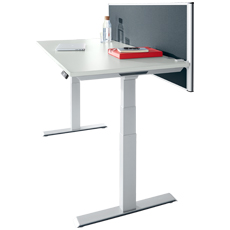 Schreibtisch MODENA FLEX, elektr. höhenverstellbar, Rechteck, T-Fuß, B 1600 x H 645-1290 mm +