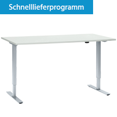 Schreibtisch Start Up, elektrisch höhenverstellbar, T-Fuß, B 1600/1800 x T 800 mm, versch. Dekore