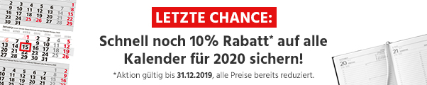 -10% auf Kalender, Wandkalender