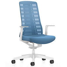 Interstuhl Bürostuhl PUREis3, fixe/3D Arml., Synchronmechanik, Muldensitz, Polster-/Netzrücken