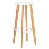 Barhocker WOODY, ABS-Kunststoff, mit Fußring, Massivholzbeine, Sitzhöhe 760 mm, 2 Stk.
