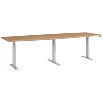 Konferenztisch, elektrisch höhenverstellbar, Tonne, T-Fuß, B 2800 x T 800/1000 x H 590-1250 mm