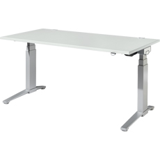 Schreibtisch Standard, C-Fuß, Rechteck, elektrisch höhenverstellbar, T 800 x H 725-1185 mm,