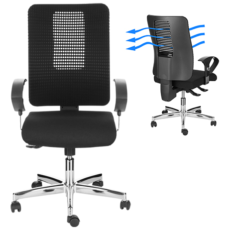 Topstar Bürostuhl OPEN XT, mit Armlehnen, Synchronmechanik, Muldensitz, Netzrücken,