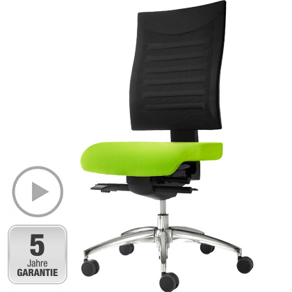 Bürostuhl SSI PROLINE S3+, Synchronmechanik, ohne Armlehnen, 3D-Netz-Rückenlehne, 3D-Sitzgelenk