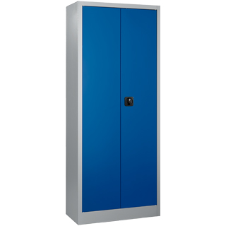"Universalschrank, Stahl, abschließbar, T 400 x H 1935 x B 800 mm, 5 OH, lichtgrau/enzianblau"