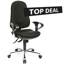 Topstar Bürostuhl Support® Synchro Deluxe, mit Armlehnen, Synchronmechanik, Bandscheibensitz,