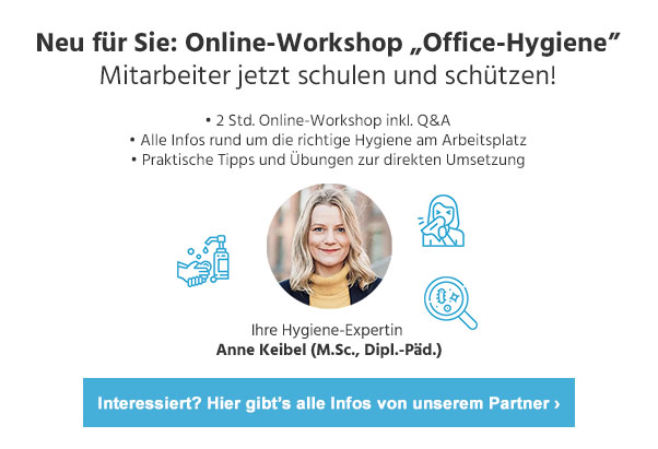 Neu für Sie: Online-Workshop "Office-Hygiene"