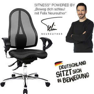 Topstar Bürostuhl SITNESS 15, mit Armlehnen, 3D-Permanentkontakt-Mechanik, Fitness-Orthositz,