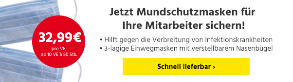 Jetzt Mundschutzmasken für Ihre Mitarbeiter sichern!
