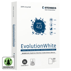 Steinbeis Recyclingpapier EvolutionWhite, A4, 80 g/m², 100er Weiße, 2.500/5.000 Blatt