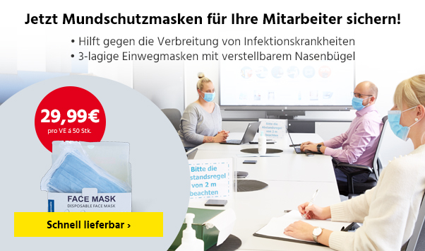 Jetzt Mundschutzmasken für Ihre Mitarbeiter sichern!