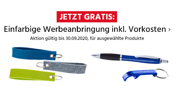 Jetzt Gratis: Einfarbige Werbeanbringung inkl. Vorkosten ›
