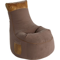 Sitzsack JAMIE Swing, Canvasoptik/Lederimitat, B 650 x T 900 x H 950 mm, braun