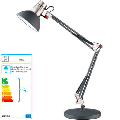 LED-Tischleuchte Pit, Glühmittel austauschbar, 806 Lumen, sehr flexibel