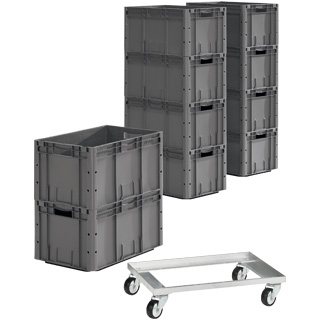 Euro Box Serie LTF 6320, PP, L 600 x B 400 x H 320 mm, 62,7 l, bis 35 kg, 10 Stück + gratis