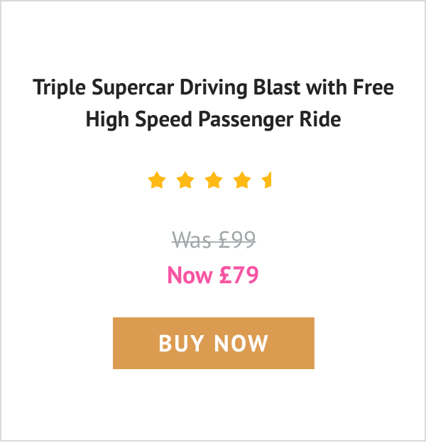 Triple Supercar Driving Blast with Free High Speed Passenger Ride - was £99 now £79