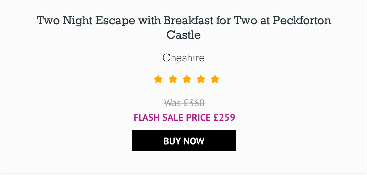 Two Night Escape with Breakfast for Two at Peckforton Castle - £259