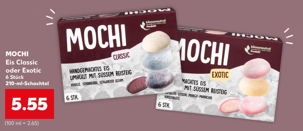 Abbildung: MOCHI Eis Classic oder Exotic 6 Stück für 5.55 Euro