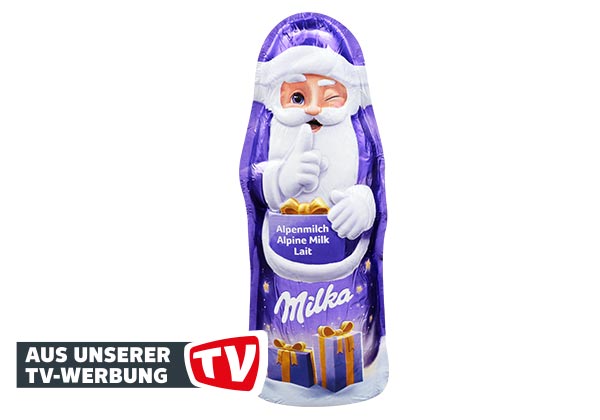 MILKA Weihnachts- oder Schneemann; Störer: Aus unserer TV-Werbung