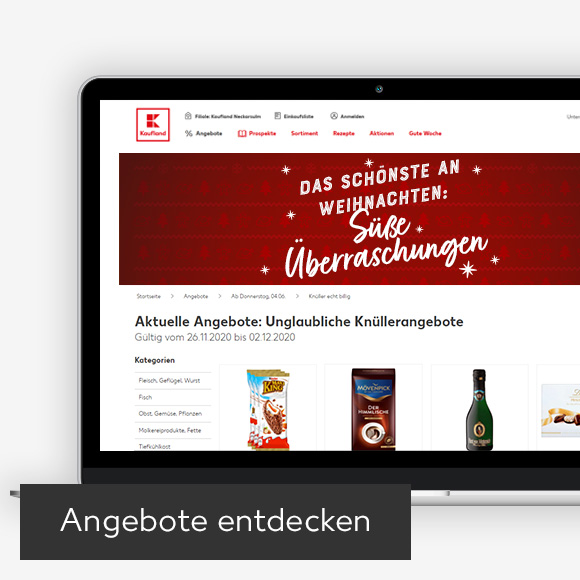 Abbildung: Laptop zeigt Do-Mi Angebote auf Kaufland-Webseite