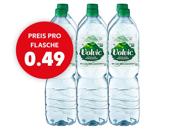VOLVIC Naturelle; Störer: Preis pro Flasche 0.49 Euro