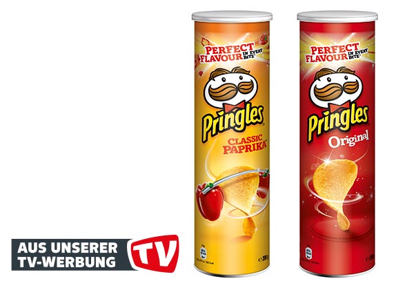 PRINGLES versch. Sorten; Störer: Aus unserer TV-Werbung