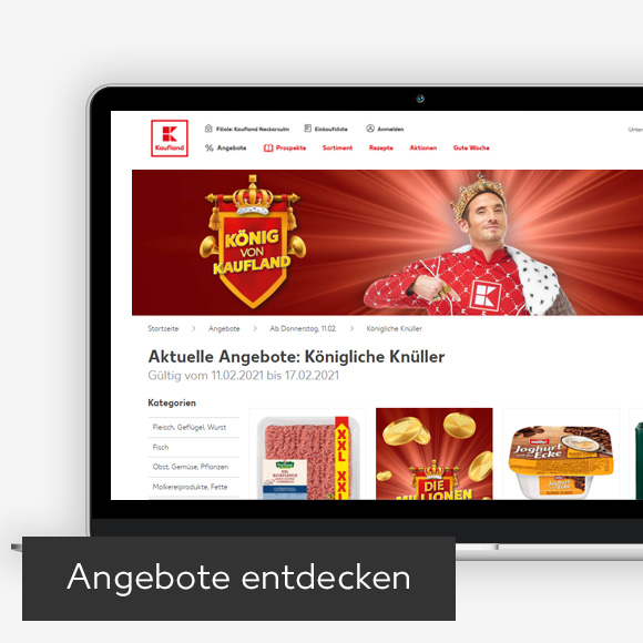 Abbildung: Laptop zeigt Do-Mi Angebote auf Kaufland-Webseite