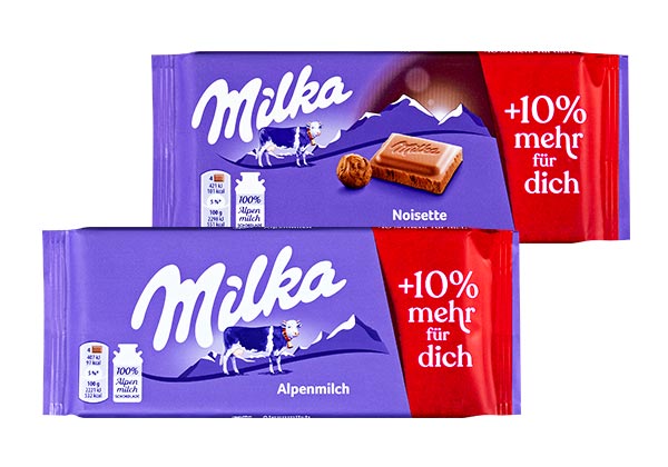 MILKA Schokolade; versch. Sorten