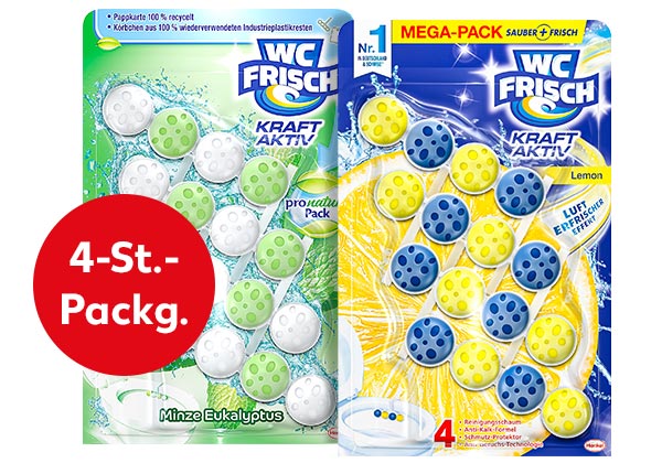 WC-FRISCH Kraft Aktiv versch. Sorten; Störer: 4-St.-Packg.