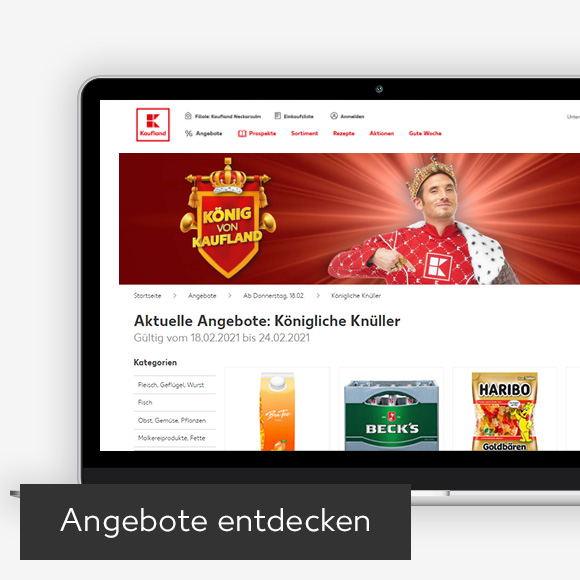 Abbildung: Laptop zeigt Do-Mi Angebote auf Kaufland-Webseite