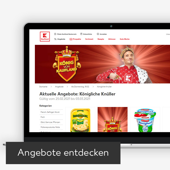 Abbildung: Laptop zeigt Angebote auf Kaufland-Webseite