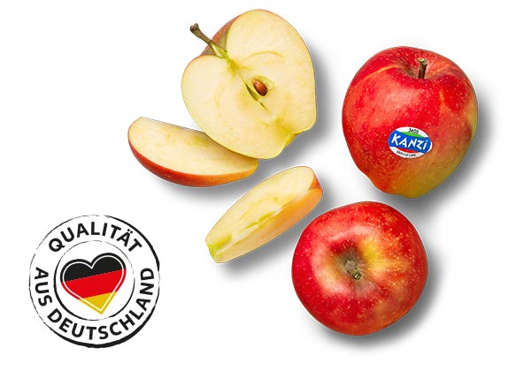 Dtsch. Tafeläpfel Kanzi; Logo: Qualität aus Deutschland
