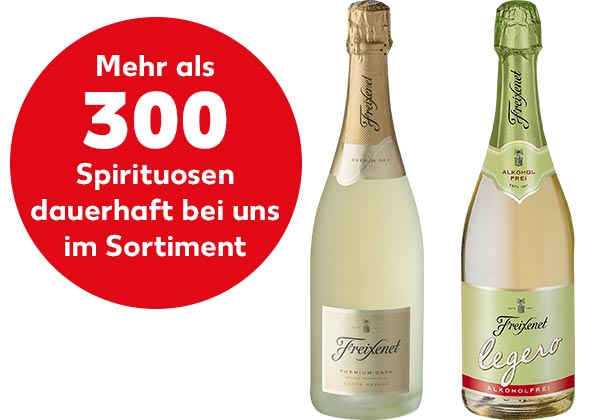 FREIXENET Span. Sekt versch. Sorten; Störer: Mehr als 300 Spirituosen dauerhaft bei uns im Sortiment