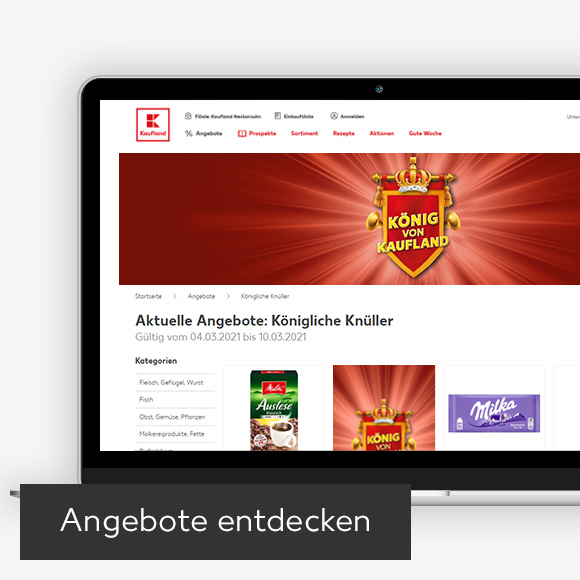 Abbildung: Laptop zeigt Angebote auf Kaufland-Webseite