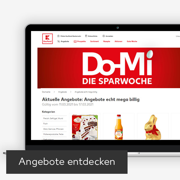 Abbildung: Laptop zeigt Do-Mi Angebote auf Kaufland-Webseite