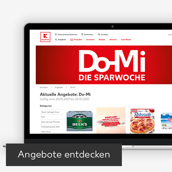 Abbildung: Laptop zeigt Do-Mi - DIE SPARWOCHE auf Kaufland-Webseite
