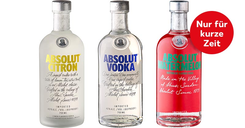 ABSOLUT Vodka, Watermelon oder Citron; Störer: Nur für kurze Zeit