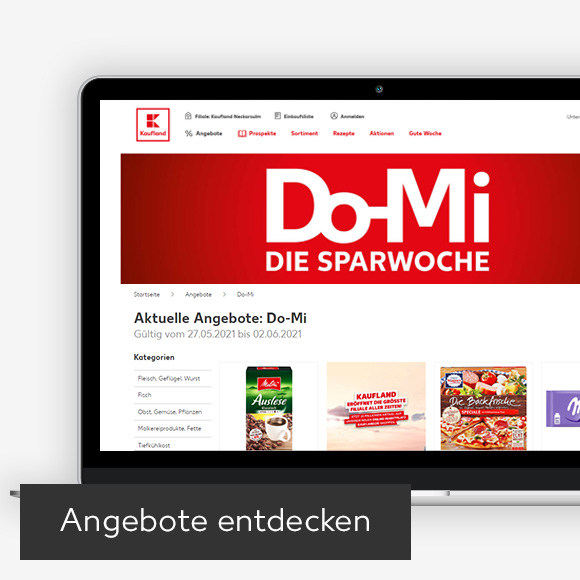 Abbildung: Laptop zeigt Do-Mi - DIE SPARWOCHE auf Kaufland-Webseite