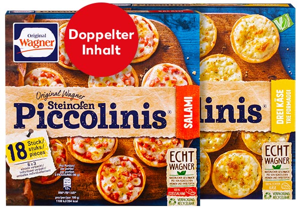 WAGNER Piccolini, versch. Sorten; Störer: Doppelter Inhalt