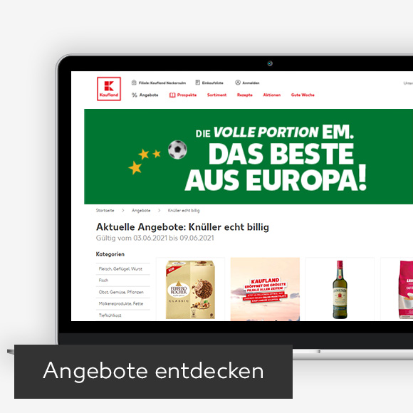 Abbildung: Laptop zeigt Do-Mi Angebote auf Kaufland-Webseite