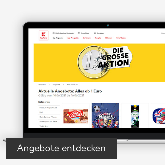 Abbildung: Laptop zeigt Do-Mi-Angebote auf Kaufland-Webseite