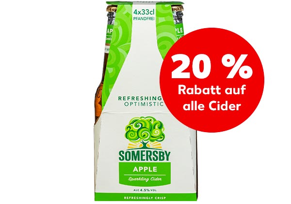 SOMERSBY Cider; Störer: 20 % Rabatt auf alle Cider